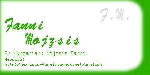 fanni mojzsis business card